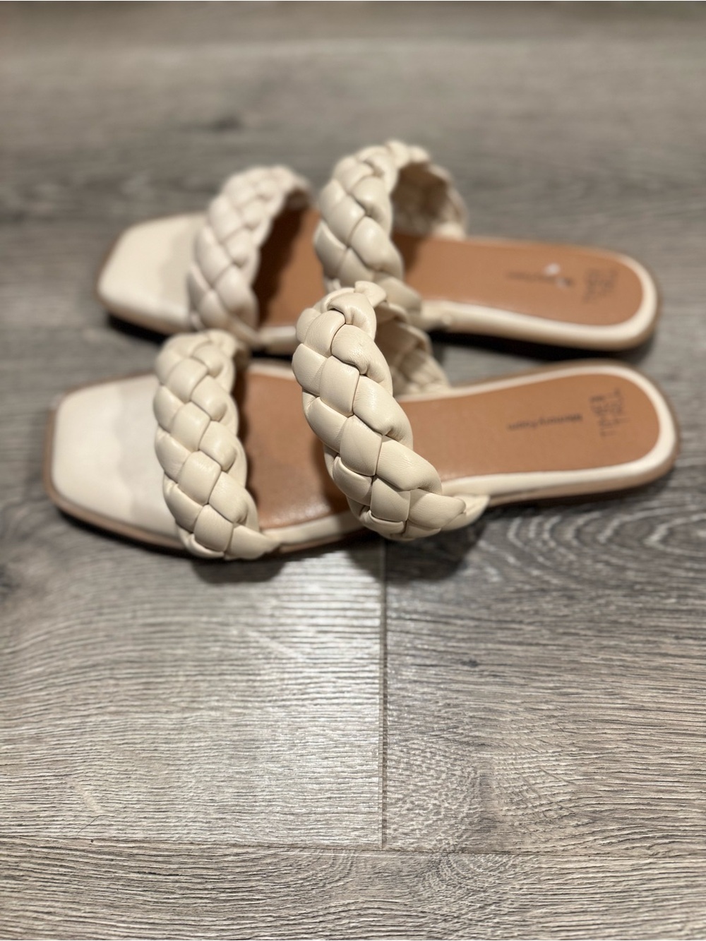 Braided Double-Strap Slide Sandals
